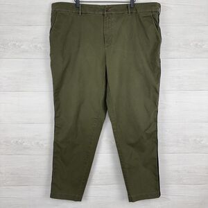 Good Counsel Men Baylor Tuxedo Chino Pants Size 44 Olive Green Black Side Stripe